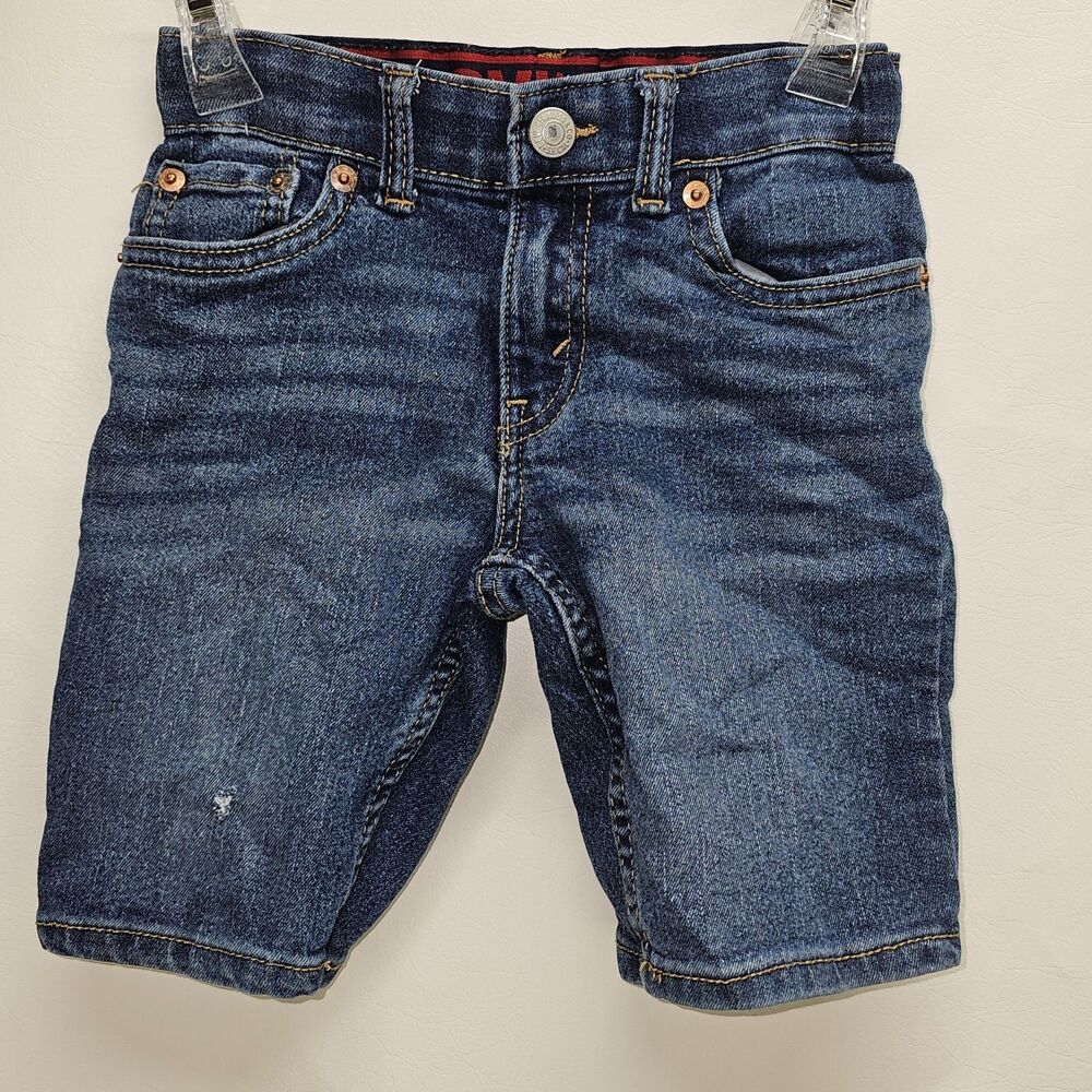 Levi’s 511 Kids Denim Shorts Size 5 Reg Dark Wash Stretch RN89117 Made in Kenya